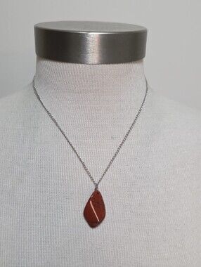 Hand Crafted Polished Red Jasper Pendant Necklace